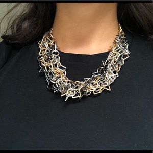 Chunky Gold black and silver necklace